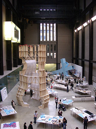 [Herzog and de Meuron have leased the Tate Modern's turbine hall as storage space.]